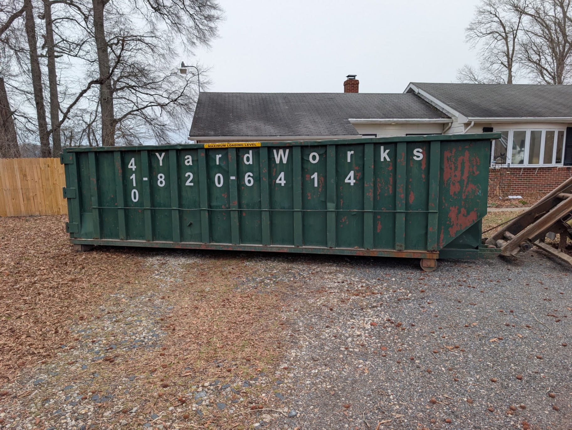 30 yard roll-off dumpster on a job site in Easton MD